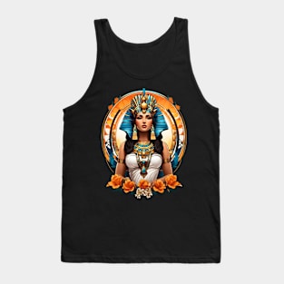 Cleopatra Queen of Egypt retro vintage floral design Tank Top